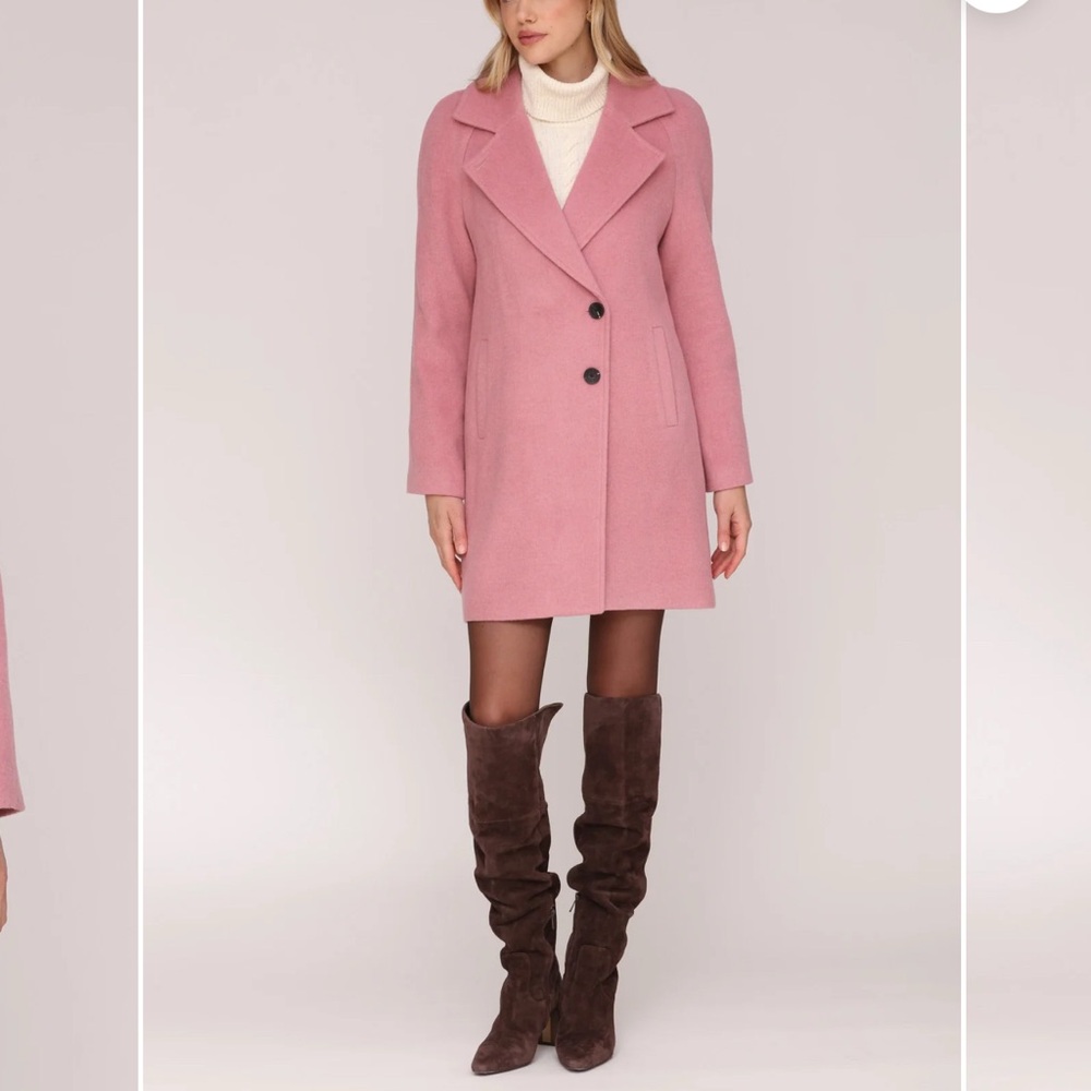 Avec Les Filles Pink Pea Coat - Picture 3 of 6